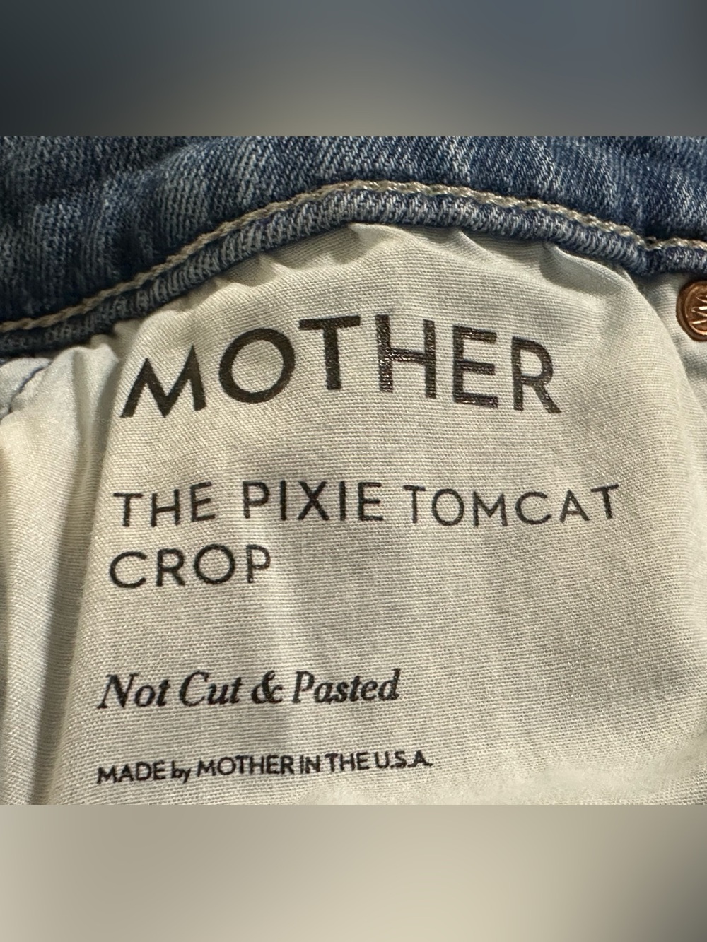 MOTHER The Pixie Tomcat Crop Jeans size 26 ankle length - Picture 7 of 12